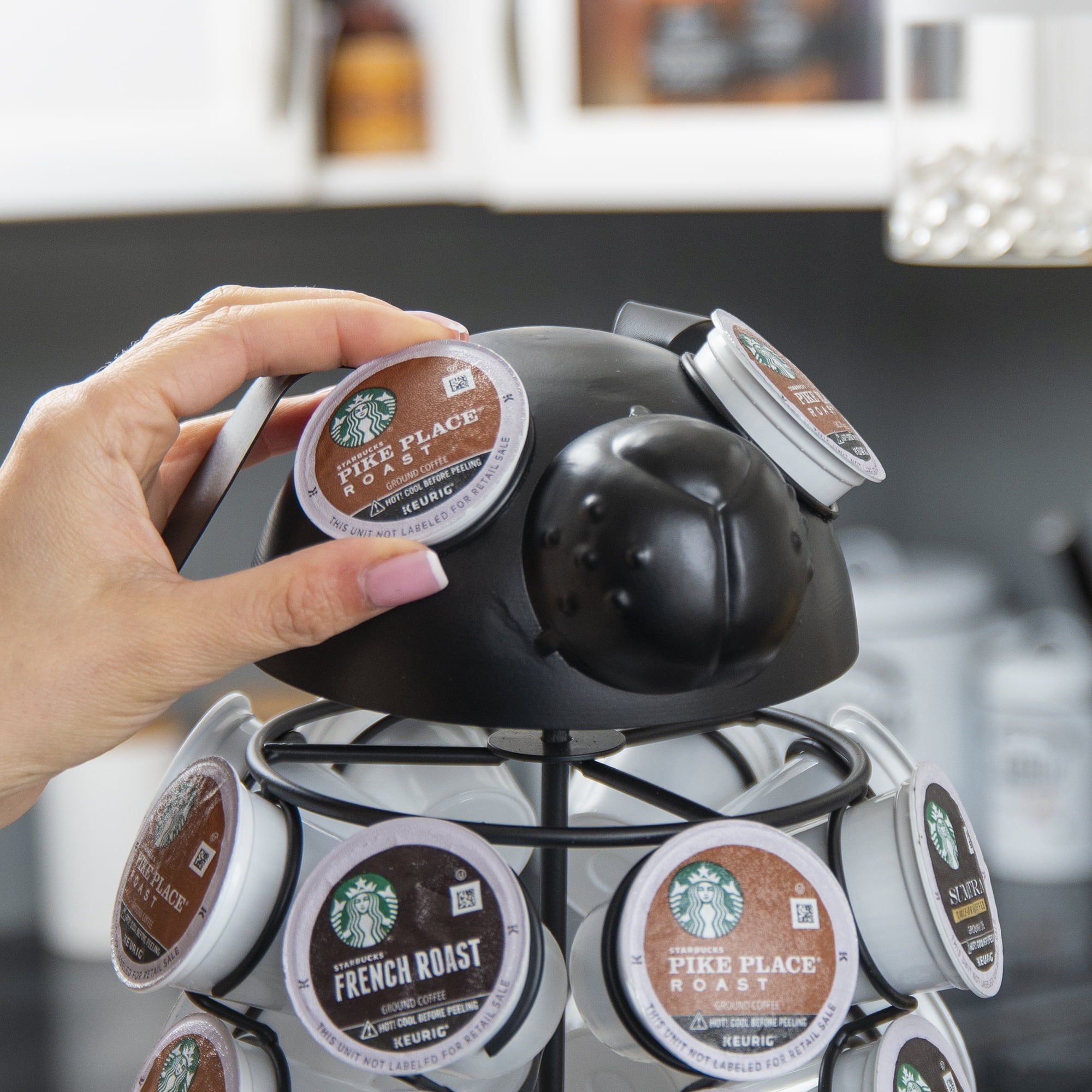 Made Easy Kit Front Facing Countertop Coffee Pods Holder Compatible with K- Cups, Coffee Bar Décor for Home Café 
