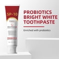 thumbnail image 4 of Pasta de dientes Probióticos para eliminar la halitosis Pasta de dientes blanca brillante Cuidado de limpieza profunda Dientes Cuidado bucal Blanqueamiento de manchas Pasta de dientes de menta blanca, 4 of 8