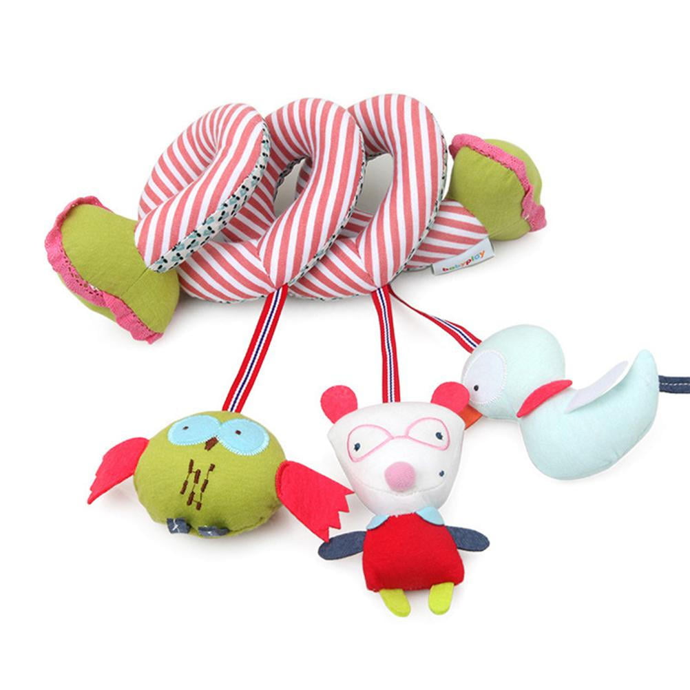 C: crab Baby Teether Toys Hanging Stroller Plush Toys Hanging Bed Spiral Activity Cartoon Teether Plush Toy