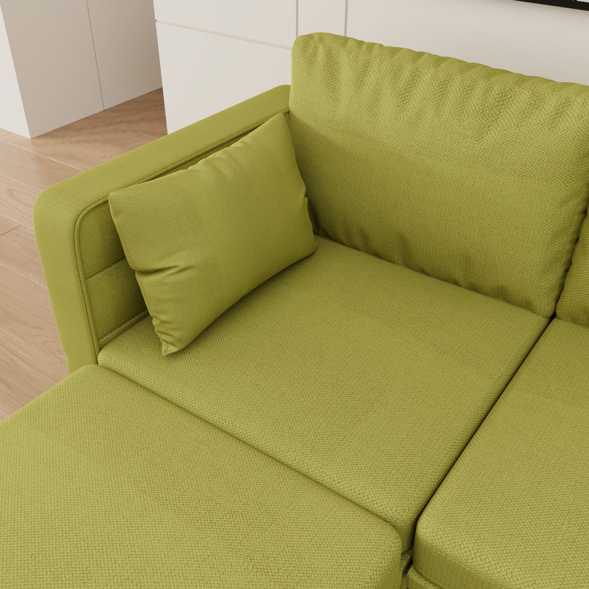 Aukfa 110" Linen Storage Sectional Couch for Living Room, Modular Sleeper Sofa U-shaped sofa, Olive