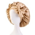 thumbnail image 2 of Toudaret Women Shower Cap Sleeping Satin Bonnet  Adjustable Lace-up Bow High Density Women Braids Curly Night Hat Beauty Parlor Cap Salon Hat, 2 of 8