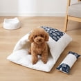 thumbnail image 6 of Pet Bed, Kitty and Canine Semi Enclosed Sleeping Bag for Small Medium Breeds, Washable Warm Winter Cozy Cave Deep Sleep House for Dogs and Cats (Blue, M), 6 of 6