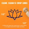 thumbnail image 4 of Lotus Flower Outline Rubber Stamp for Stamping Crafting Planners - 1/2 Inch Mini, 4 of 4