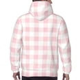 thumbnail image 7 of Lsque Pink Checkboard Pattern Casual Men's Hoodie,Hooded Sweatshirt with Kangaroo Pocket,Pullover Hoodie-3X-Large, 7 of 7