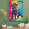 thumbnail image 2 of Giant Schnauzer Dog Stretched Canvas Size 8x12 Tennis Canvas – Cute Giant Schnauzer Canvas Wall Art of Puppy Playing Tennis, Perfect for Dog and Sports Fans, 2 of 5