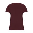 thumbnail image 4 of Womens Scoop Neck Short Sleeve Long Slim Fit T Shirt Solid Casual Tunic Tops, 4 of 5