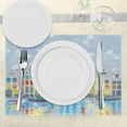 thumbnail image 3 of Ambesonne Christmas Place Mats Set of 4, Amsterdam Canal Xmas, Standard Size, Multicolor, 3 of 6