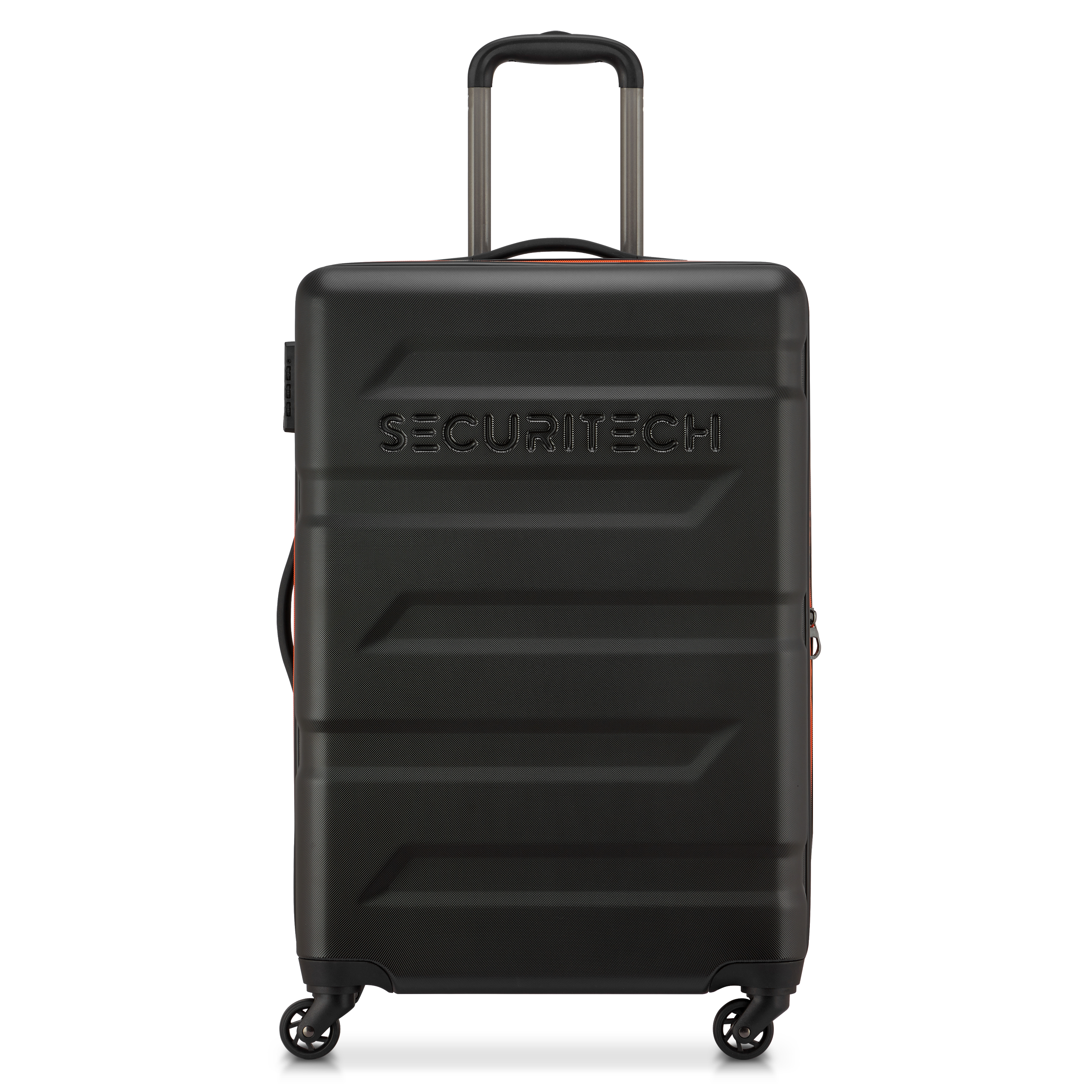 Securitech by Delsey, Slash 24" Checked Expandable Spinner Luggage, Black