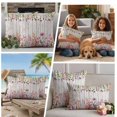 thumbnail image 5 of Spring Floral Outdoor Waterproof Pillow Covers, Watercolor Botanical Wooden Farmhouse Decorative Square Throw Pillowcase Sofa Cushion Sham for Patio/Couch/Chair, 18"x18" 2 Pack, 5 of 8