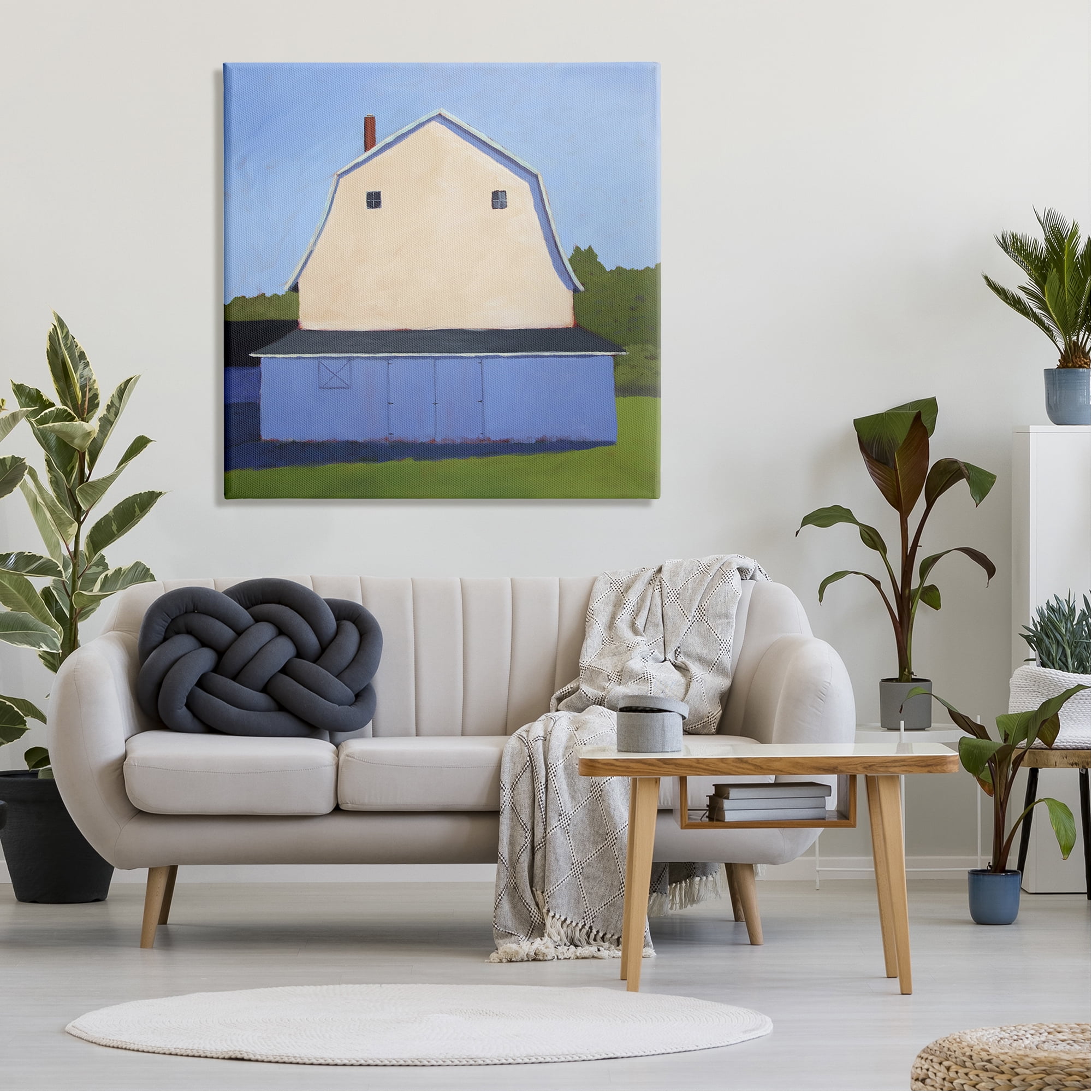 Stupell Industries White Barn Farmland Landscape Landscape Painting Gallery Wrapped Canvas Print Wall Art