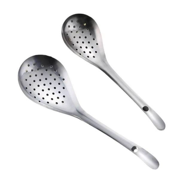 2 piezas de cuchara ranurada de cocina, cuchara para freír, colador de cocina multiusos, cucharón, cuchara de drenaje de espagueti para bola de