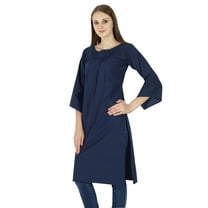 Designer Indian Bollywood Solid Top Kurta Women Cotton Kurti Casual Tunic Dress