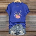 thumbnail image 2 of VBTAPA Easter Bunny T Shirt Womens Cute Rabbit Graphic Tee Shirts Trendy Casual Short Sleeve Crewneck Tops Blue XL, 2 of 5