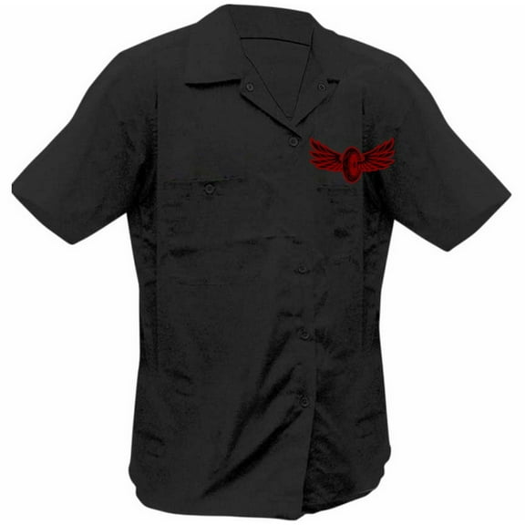 Lethal Threat Need 4 Speed Mens Button Up Short Sleeve Shirt Black MD