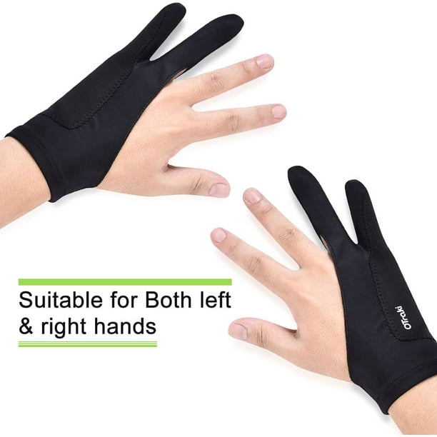  2pcs Black Two-Finger Glove for Graphics Drawing Tablet Light  Box Tracing Light Pad,Artist Gloves for Graphics Tablet iPad Pro,Left or  Right Hand : Electronics