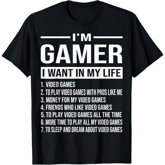 Funny Gamer Life Play Video Games Boys Teens Men Gaming Gift T-Shirt