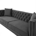 thumbnail image 6 of Pemberly Row Mid-Century Rectangular Pillow Back Velvet Sofa in Gray, 6 of 6