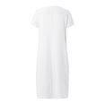 thumbnail image 3 of Women Fashion Casual Lace Splicing Round Neck Solid Short Sleeve Dress Womens plus Size Summer Dresses Womens Dresses Fall Midi Dress for Women Casual Stripped Dress Woman Dresses for Women Casual, 3 of 4