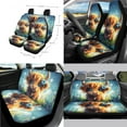 thumbnail image 2 of Yuyamidu Highland Cow Car Seat Covers Set 14pcs Cute Auto Seat Protector with Steering Wheel Cover Seat Belt Pads Garbage Bag Armrest Cover Handbrake Cover Set Rear View Mirror Protector Coasters, 2 of 7