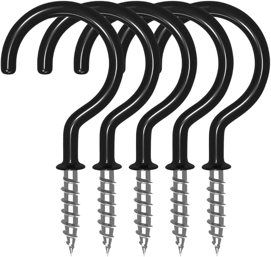 120 Pcs 1/2 Inch Cup Hooks - Nickel Plated Metal Screw-in Hooks For Ceiling, Hanging Decor