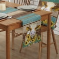 thumbnail image 2 of Table Runner Dresser Scarves 108 Inch Long, Farm Animal Cattle Linen Dining Table Runners Western Bull with Sunflower On Rustic Wooden Tabletop Scarf for Wedding Holiday Party Kitchen, 2 of 7