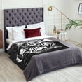 thumbnail image 5 of XMXT Throw Blanket, Tiger Animal Black Prints Flannel Blanket for Bed Sofa, 50 x 70 inches, 5 of 9