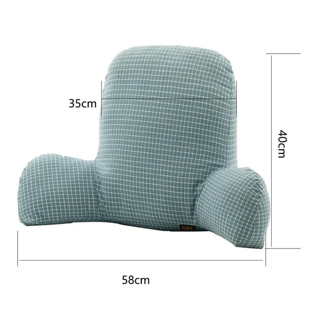 Almohada de lectura Silla Sofa Cojin de apoyo Almohadas para esposo y novio Rellenos de suave Funda cremall Grid Light Blue Baoblaze Almohada de lectura Walmart en linea