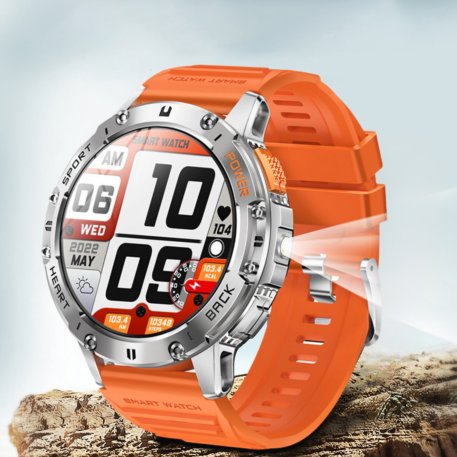 AZXY Smartwatch,Smart Watch for Android,Fitness Smart Watches,Bluetooth Sports Touchscreen Health Smart Watches for Women Men with Talk Call and Text,Waterproof Fitness Trackers,Silver