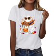thumbnail image 2 of VKOYWKM Fall Tee Shirts for Women Ghost Graphic Tees Holiday Crew Neck Loose Fit Short Sleeve T-Shirt Casual Halloween T Shirt, 2 of 6