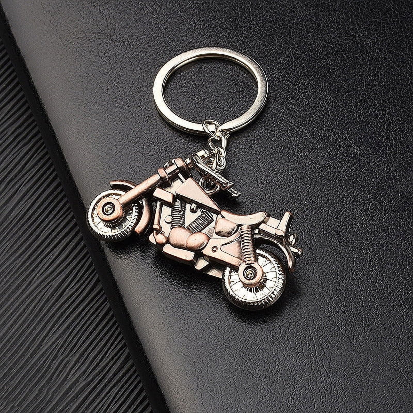Motorcycle Keychain Retro 3D Keyring Unique Zinc Alloy Keychain for Men and Women Motorcycle Enthusiast Gift Car