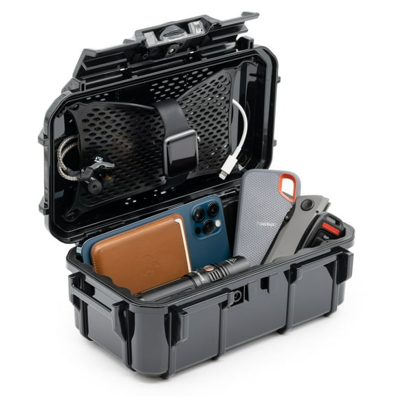 Seahorse 57 Portable Waterproof Dry Box Protective Case - Travel Safe / Mil Spec / IP67 Waterproof / USA Made - for Cameras, Action Cams, Ammunition, Rifle Ammo, Marine (Black)