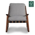 thumbnail image 2 of Grain Wood Furniture Solid Wood Mid Century Rocking Chair with Stone Gray Cushions, 2 of 6