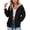 A825 Black, variant on Womens Leopard Print Hoodie Fall Winter Zipper Fleece Pullover Long Sleeve Loose Fit Pockets Sweatshirt Casual Fall Winter Hooded Jacket Size S Pink