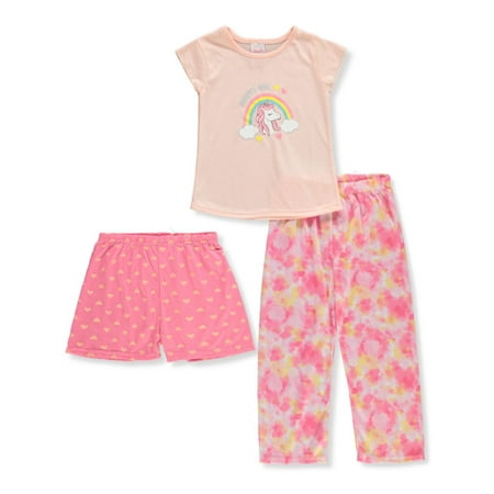 

Mon Petit Girls 3-Piece Pajamas Set - blush/multi 3t (Toddler)