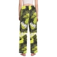 thumbnail image 3 of Dailycode Women's Pajama Pants Wide Leg Lounge Pj Bottoms With Pockets Green Snake_skin, 3 of 7
