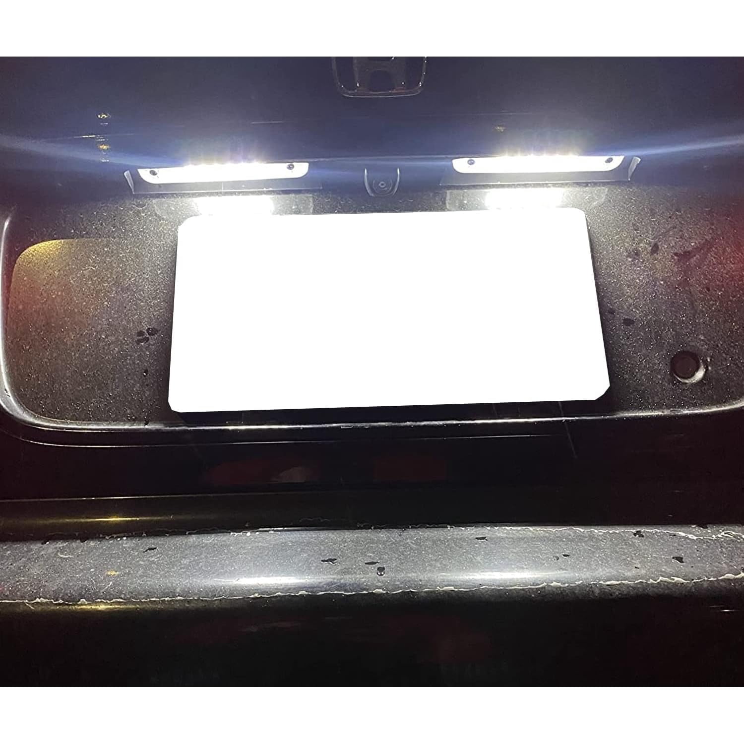 OEM-Fit 18-SMD Full LED License Plate Light Assembly For Honda 1996-2000 Gen6 Civic Coupe, 1993-1997 Del Sol Hatchback, Replace OEM Incandescent Lamps