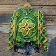 thumbnail image 7 of Aobny Oversized Shirts for Women Clovers St Patrick's Tops Pullover Long Sleeve Green Crew Neck Funny Christmas Shirts,L, 7 of 7
