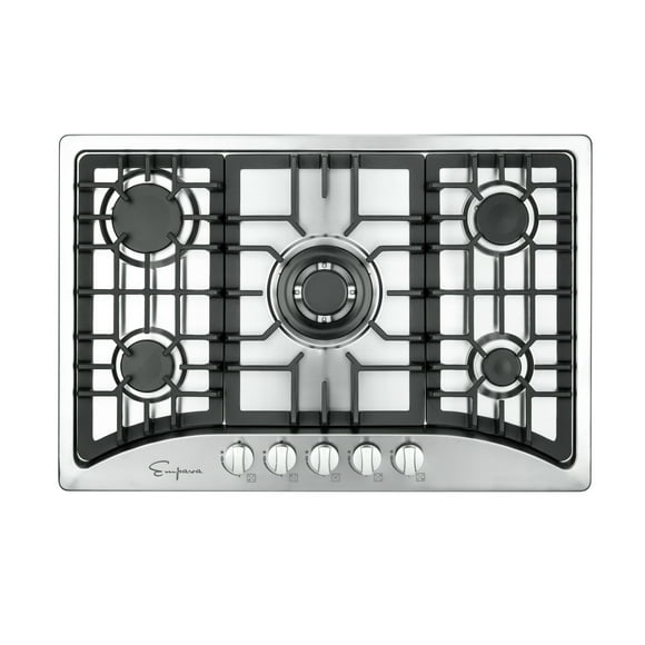Empava 30" Gas Stove Cooktop with 5 Italy Sabaf Sealed Burners NG/LPG Convertible(30GC5B70C) in Stainless Steel