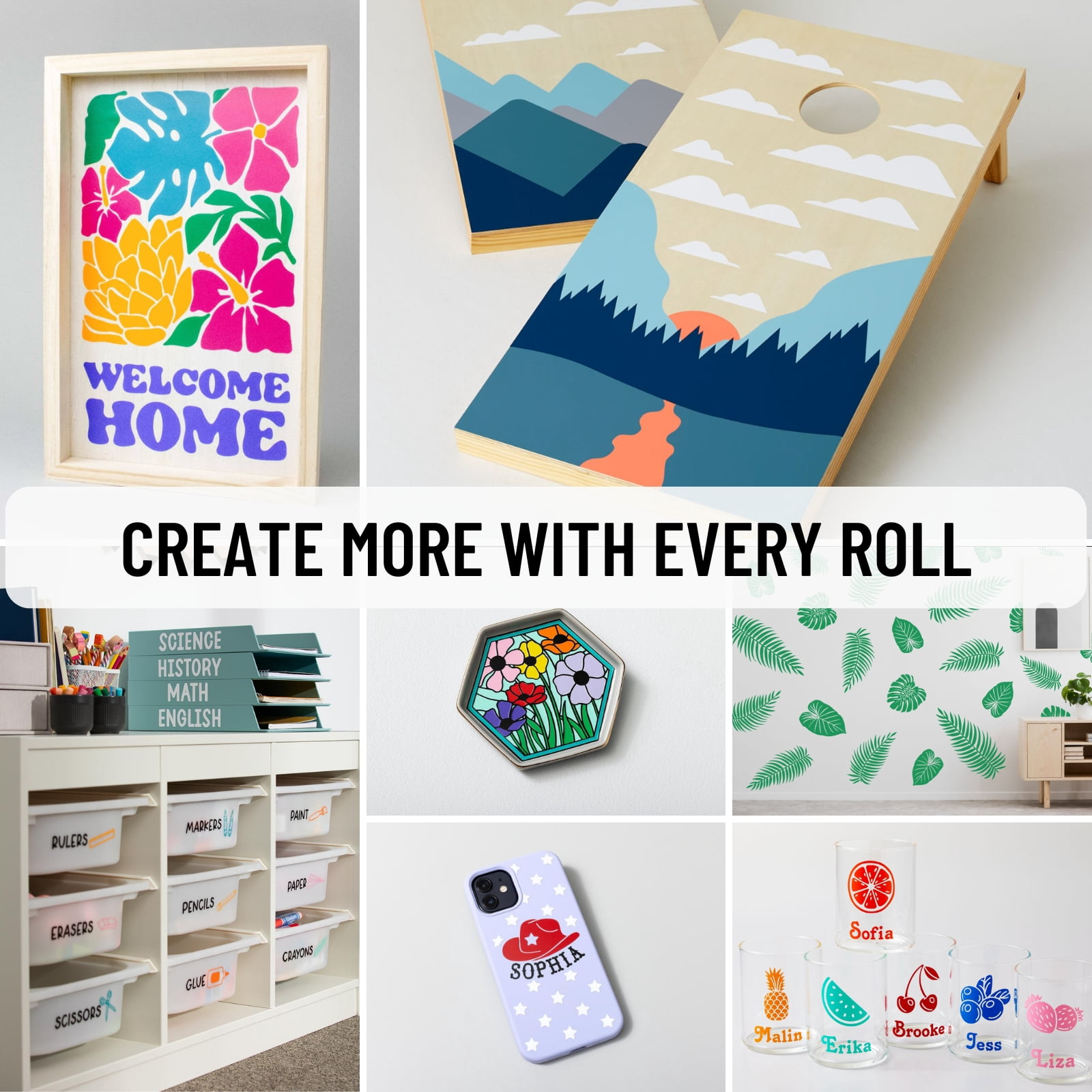 Cricut Rainbow Vinyl Materials Bundle DIY Set