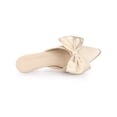 thumbnail image 4 of BLISSFUL STEP Women's Bow Pointed Toe Clear Stiletto Heel Slides Mules Champagne 7, 4 of 8