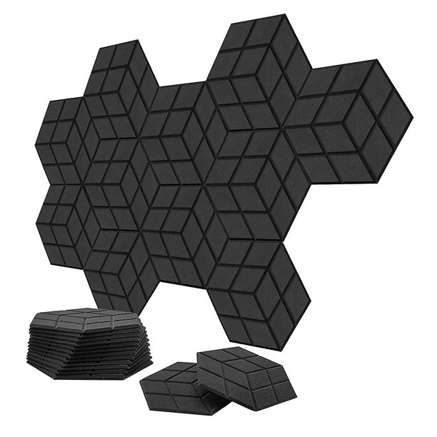 Paquete de 12 Paneles de espuma acústica DENGXMXG insonorizada autoadhesivos 13,8 x 12 x 0,4 pulgadas