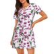 thumbnail image 1 of Fotbe Orchids Flowers Bata de Dormir para Mujer con Estampado, Camisón de Algodón de Manga Corta, Ropa de Dormir Casual, 1 of 6