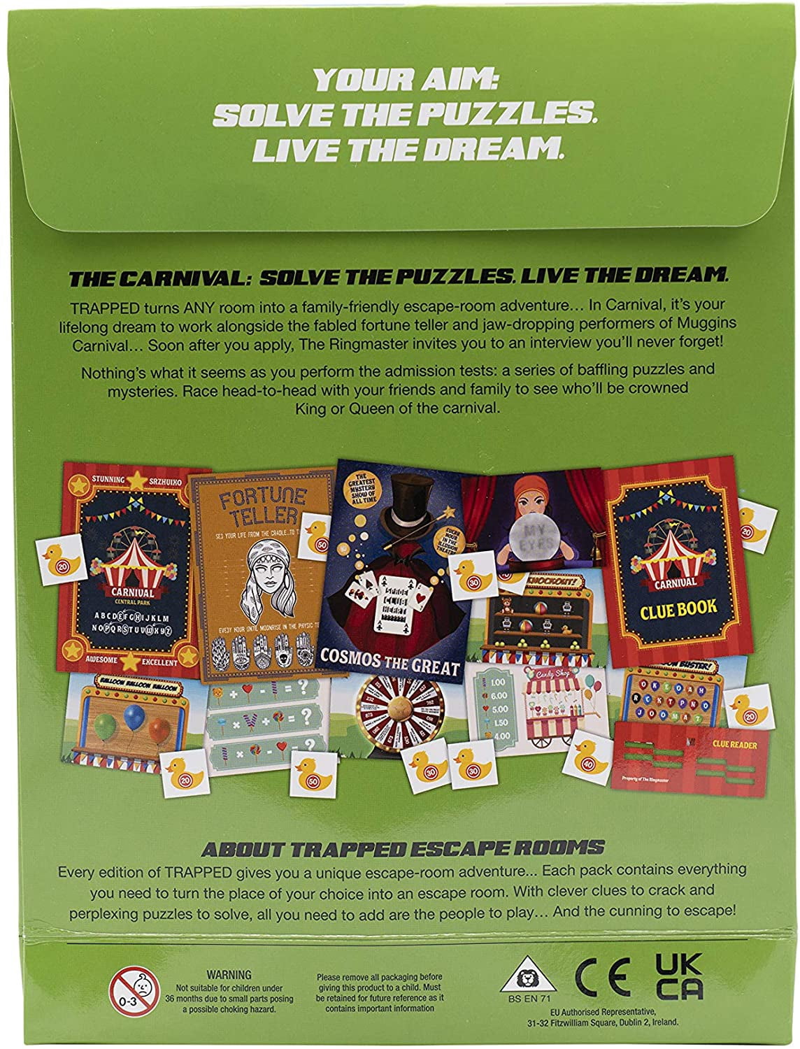 Trapped Escape Room Games Carnival Board Game
