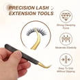 thumbnail image 4 of Uxcell High Precision Lash Tweezers, 4.7"(120mm) Stainless Steel Eyelash Extension Tweezer Casual Beauty Tools for Eyelash Extensions, Black Gold, 4 of 7