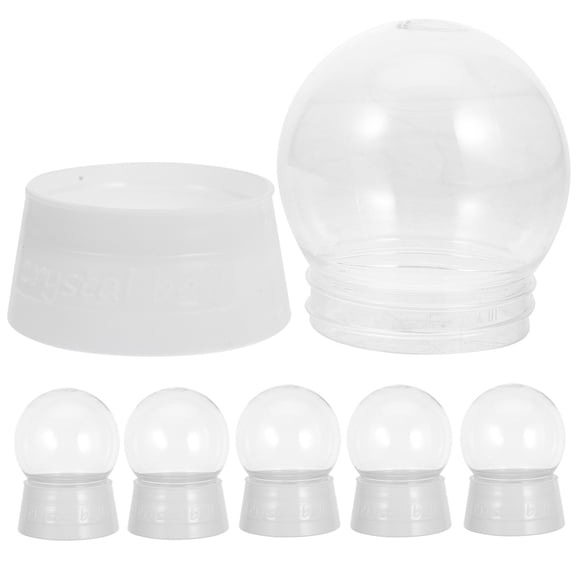 SOPOTUTU 6-Pack Clear Fillable Snow Globe Jars for Holiday Ornaments, Crafts, and Seasonal Decorations
