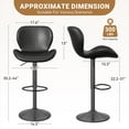 thumbnail image 3 of Hawsaiy Modern Swivel Bar Stools Set of 2, PU Leather Bar Chairs with Back & Footrest, Adjustable Height 22.2"-31" for Kitchen Island,Black, 3 of 8