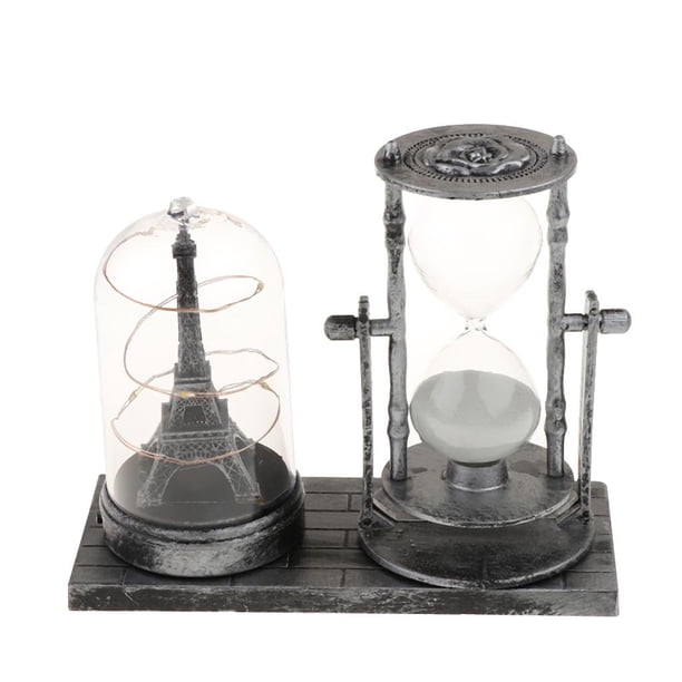 Temporizadores de arena de reloj de arena - Combinación de torre y reloj de arena decorativo Astilla C