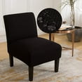thumbnail image 2 of SHANNA Stretch Armless Chair Slipcovers, Water-Repellent Armless Accent Chair Covers Protector, Black, Set of 2, 2 of 9