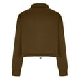 thumbnail image 6 of jtjvou Quarter Zip Pullover Women Casual Long Sleeve Sweatshirts Lightweight Pullover Sweatshirt Loose Fit Sweatshirts Brown XXL, 6 of 7
