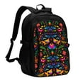 thumbnail image 1 of Fotbe Mexican Flower Traditional1 Mochila con Estampado y Puerto USB para Hombre y Mujer, Mochila Antirrobo, Mochila de Viaje, Mochila Escolar, Mochila Universitaria, 1 of 7
